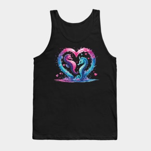 watercolor seahorse couple Tank Top